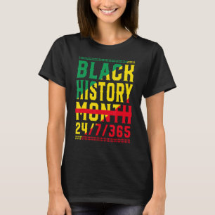 黒歴史月247365アフリカ系アメリカンメラニ Tシャツ