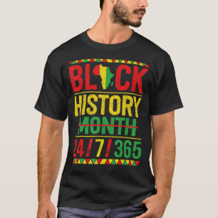 黒歴史月247365アフリカ系アメリカンメラニ Tシャツ