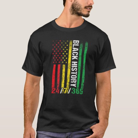 黒歴史月247365アフリカ系アメリカンメラニ Tシャツ (正面)