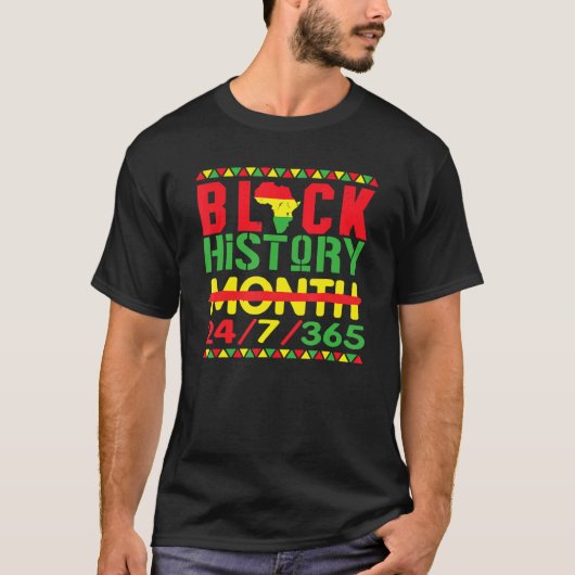 黒歴史月247365アフリカ系アメリカンメラニ Tシャツ (正面)