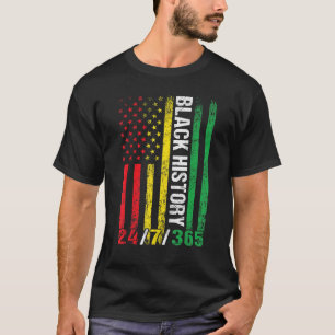 黒歴史月247365アフリカ系アメリカンメラニ Tシャツ