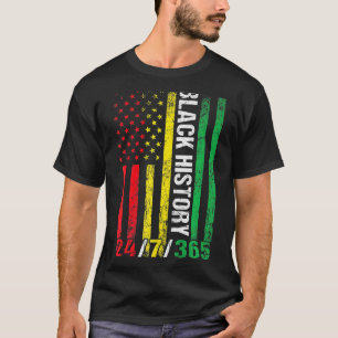 黒歴史月247365アフリカ系アメリカンメラニ Tシャツ