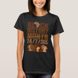 黒歴史月247365アフリカ系アメリカ人ブラック Tシャツ