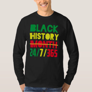 黒歴史月247365アフリカ系アメリカ人プライド Tシャツ