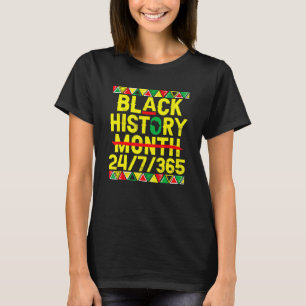 黒歴史月247365プライドアフリカ系アメリカ人 Tシャツ