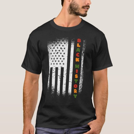 黒歴史月247365プライドアフリカ系アメリカ人 Tシャツ (正面)