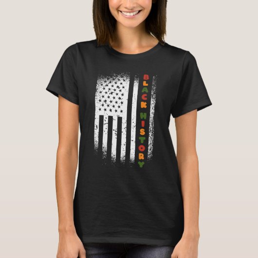 黒歴史月247365プライドアフリカ系アメリカ人 Tシャツ (正面)