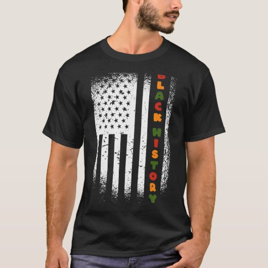 黒歴史月247365プライドアフリカ系アメリカ人 Tシャツ (正面)