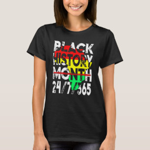 黒歴史月24 7 365アフリカ地図メラニン私 Tシャツ