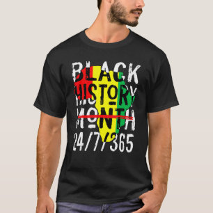 黒歴史月24 7 365アフリカ地図メラニン私 Tシャツ