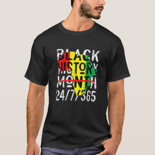 黒歴史月24 7 365アフリカ地図メラニン20 Tシャツ