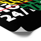 黒歴史月24 7 365アフリカ系アメリカ人の地図 ポスター (角)