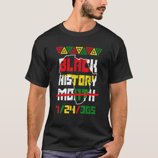 黒歴史月24 7 BHMアフリカプライドメンズウォム Tシャツ (正面)