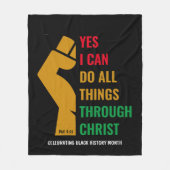 黒歴史月Yes私はクリスチャンできる フリースブランケット (正面)