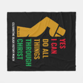 黒歴史月Yes私はクリスチャンできる フリースブランケット (正面(横))