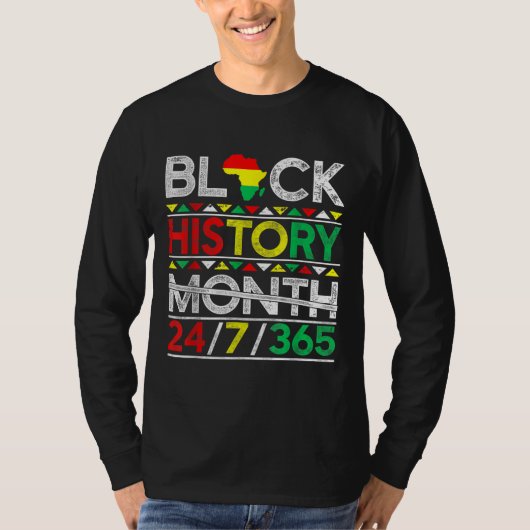 黒歴月247365アフリカメラニンブラックM Tシャツ (正面)