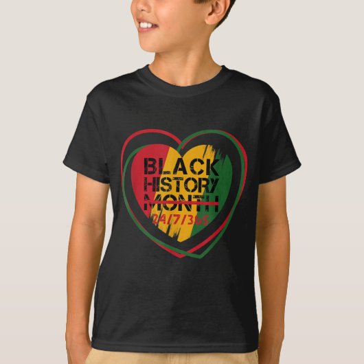 黒歴月247365アフリカメラニンブラックP Tシャツ (正面)