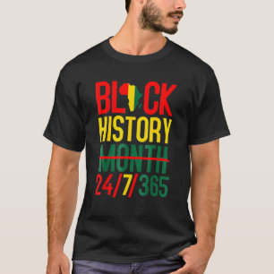 黒歴月247365アフリカメラニンブラックW Tシャツ
