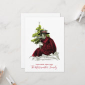 黒死病サンタ。ベビーは外でコビデだ カード (正面/裏面インサイチュ)