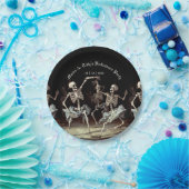 黒死病 ダンシング・スカル ハロウィン ペーパープレート (パーティー)