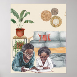 黒母娘読のTogether Wall Art ポスター