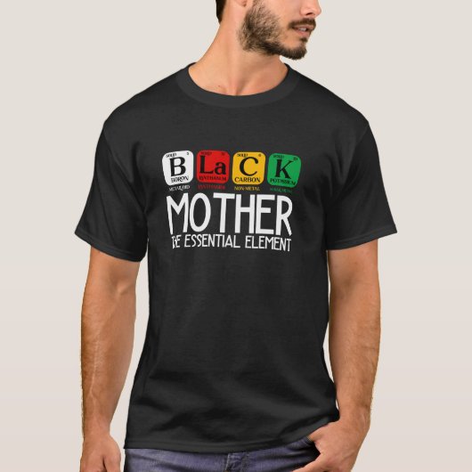 黒母必須要素の父の日の期間 Tシャツ (正面)
