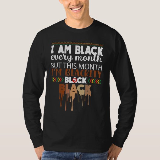 黒毎月ブラックヒストリアフリカBhm Blackki Tシャツ (正面)