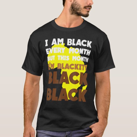 黒毎月ブラックヒストリアフリカBhm Blackki Tシャツ (正面)