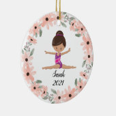 黒毛体操女子体操クリスマスサー セラミックオーナメント (右)