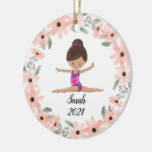 黒毛体操女子体操クリスマスサー セラミックオーナメント (左)