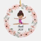 黒毛体操女子体操クリスマスサー セラミックオーナメント (裏面)