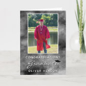 黒水彩卒業祝い写真  カード (正面)