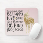 黒水彩感動的金ゴールド一角 マウスパッド (マウス)