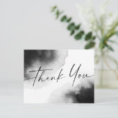 黒水彩手書きスクリプ感謝していトユー ポストカード (スタンド正面)