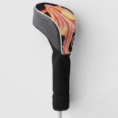 黒水彩画の赤タコ ゴルフヘッドカバー (アングル)