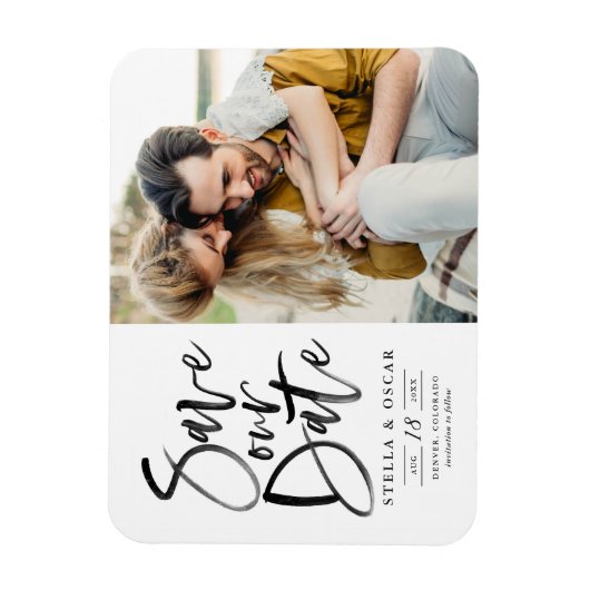 黒水彩筆の書道救の日付 マグネット (縦)