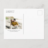 黒水彩筆の書道救の日付 案内ポストカード (裏面)