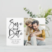 黒水彩筆跡の写真 セーブザデート (スタンド正面)