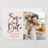 黒水彩筆跡の写真 セーブザデート (正面)