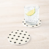 黒水玉模様オンアンティーク白動揺して コースター (側面)