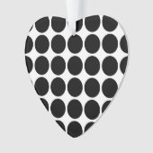 黒水玉模様オンホワイト オーナメント (正面)