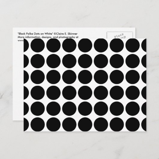 黒水玉模様オンホワイト ポストカード (正面/裏面)