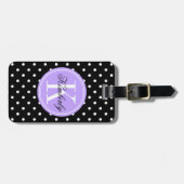 黒水玉模様(薄紫モノグラム) ラゲッジタグ (正面横)