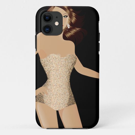 黒水着ガールiPhone 5辛うじて着™ Case-Mate iPhoneケース (裏面)