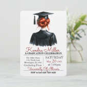 黒水色卒業招待状 招待状 (スタンド正面)