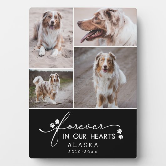 黒永遠に私たちのハートペットフォトコラージュ フォトプラーク (正面)