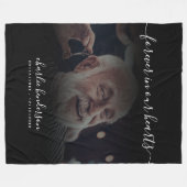 黒永遠に私たちのハート写真追悼式 フリースブランケット (正面(横))