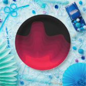 黒波と赤波の抽象芸術絵画の ペーパープレート (パーティー)