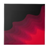 黒波と赤波の抽象芸術絵画装飾用クッション タイル (正面)