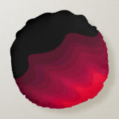 黒波と赤波の抽象芸術絵画装飾用クッション ラウンドクッション (裏面)